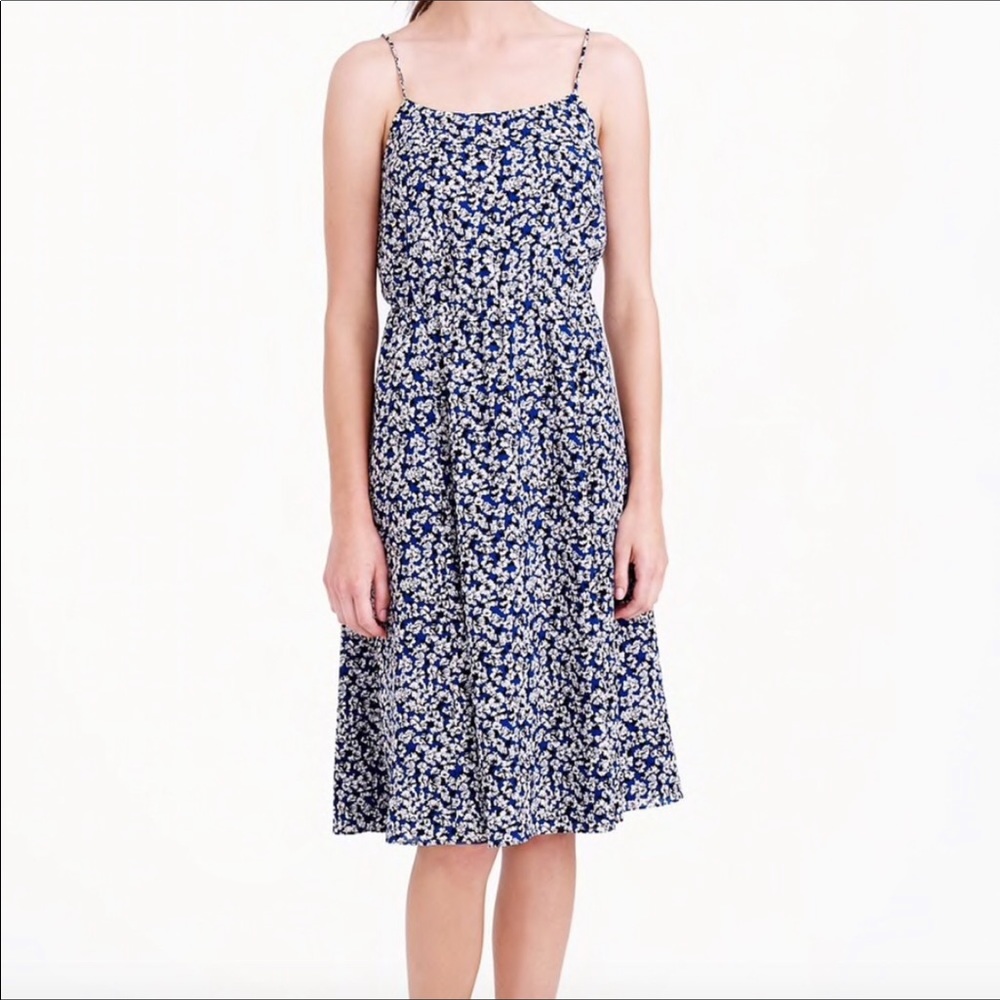 J. Crew Blue and White Floral Dress